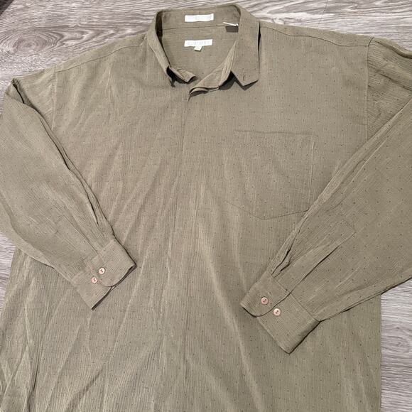 Elliott Olive Green Textured Long Sleeve Button Down Shirt Men XL Fall Casual - Picture 2 of 6